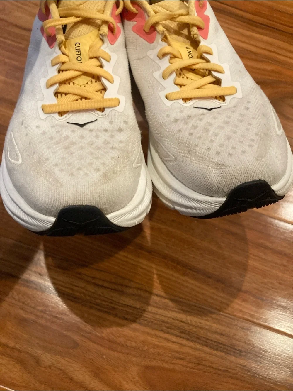 Hoka One One Clifton 9 Shoes Womens Size 8.5B White Running Sneakers 1127896 BSW
